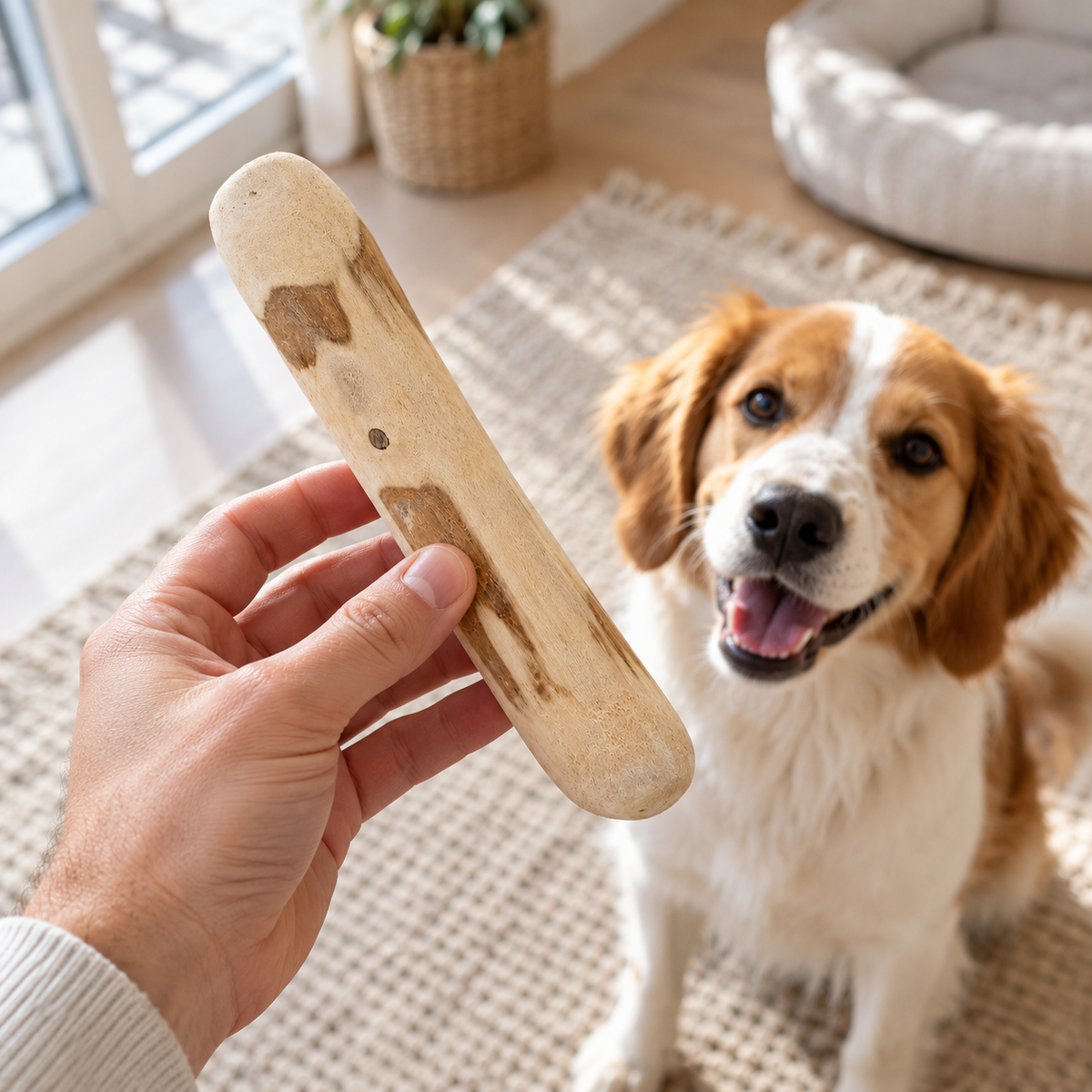 Palo masticable de madera de café para perros – hueso natural