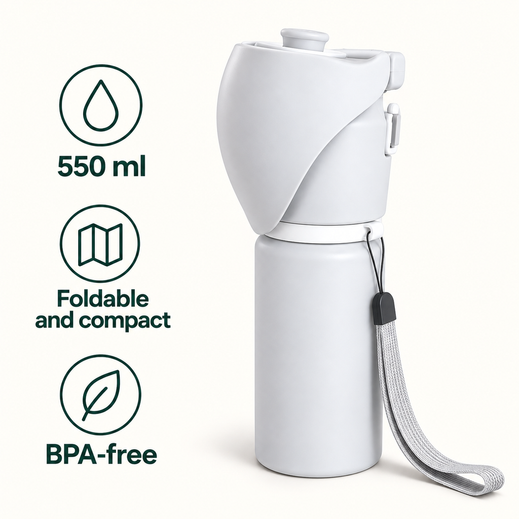 Trinkflasche 550 ml, faltbar und BPA-frei