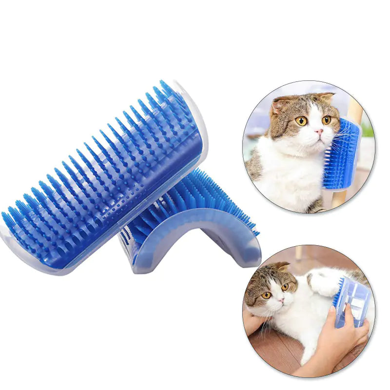 Katzen-Eckbürste mit Katze